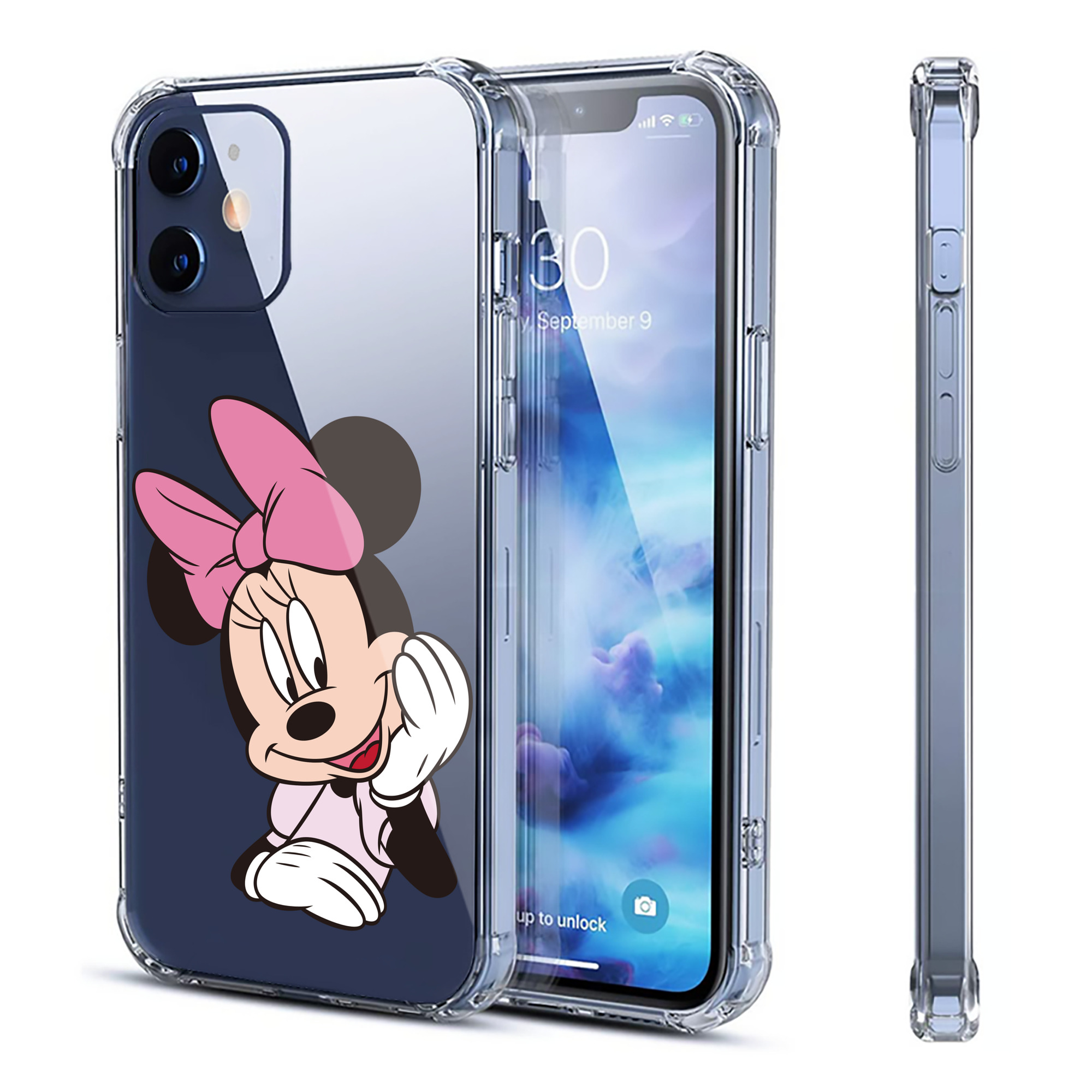 （画像用） ミッキーマウス Mickey Mouse 【iPhone 12シリーズ対応】透明スマホケース（クリアソフトケース）